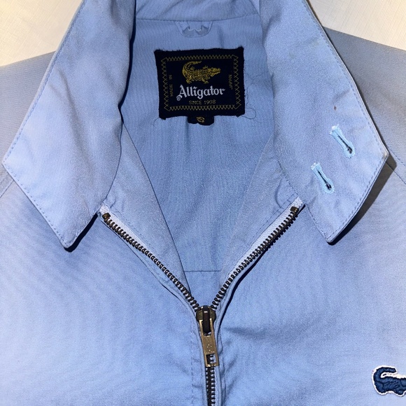 Men's VINTAGE IZOD Alligator Preppy Jacket Pale Blue ~ Small - Picture 2 of 10